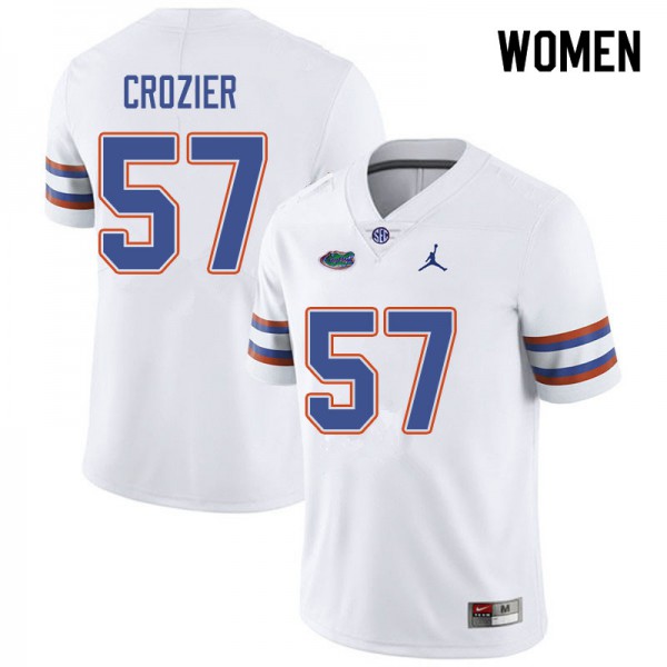 Jordan Brand Women #57 Coleman Crozier Florida Gators College Football Jerseys White
